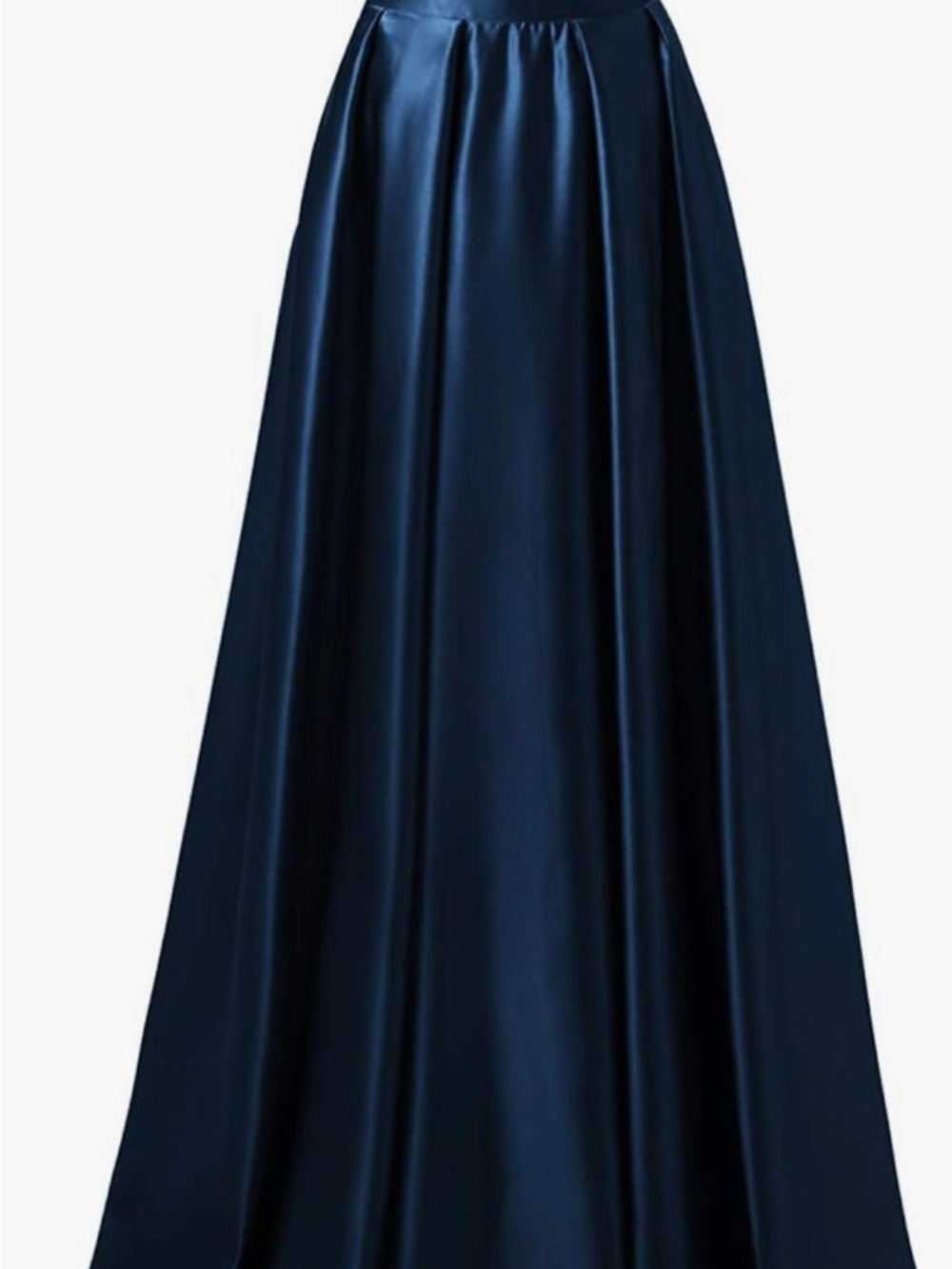 Prince Deep Navy Satin A-Line Maxi Skirt